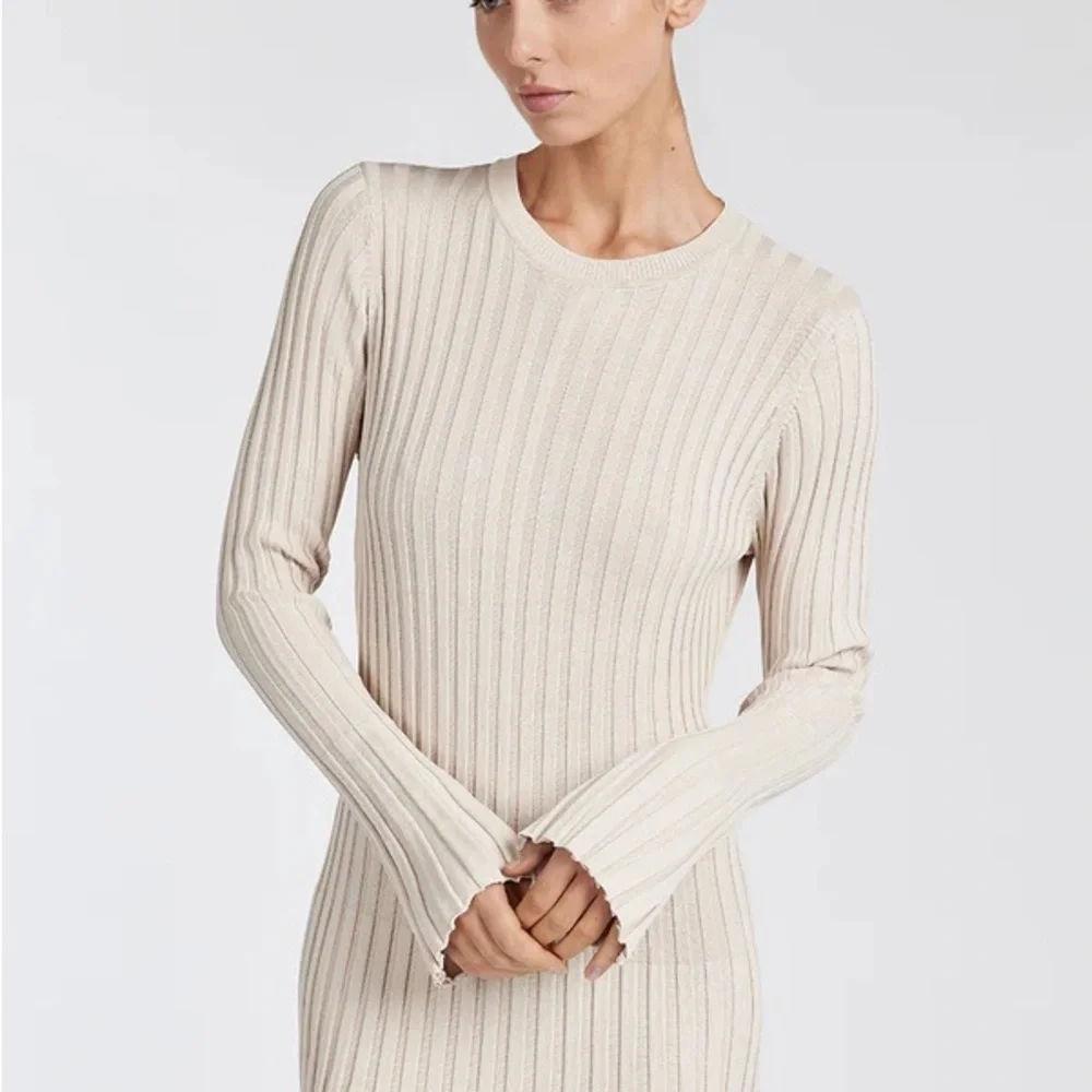 DISSH Cream Ribbed Maxi Dress - Picture 2 of 8